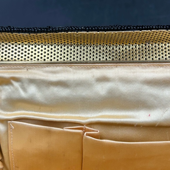 Vintage Walborg Black glass Beaded Satchel Japan - Picture 7 of 8